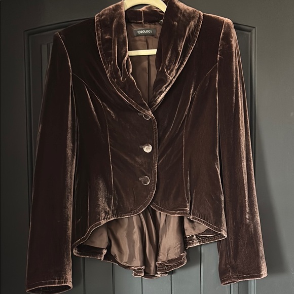 Ideology Velvet cropped opera type chestnut Blazer - Picture 1 of 8